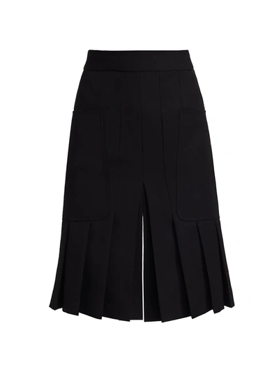 Victoria Beckham Pleat Front Culottes In Black