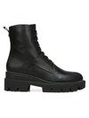 Sam Edelman Garret Lug-sole Leather Combat Boots In Black