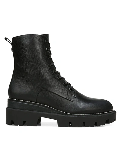 Sam Edelman Garret Lug-sole Leather Combat Boots In Black