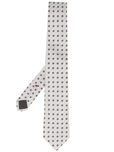 Brunello Cucinelli Dotted Pointed Tie In White