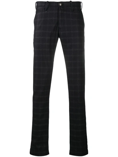 Jacob Cohen Check-pattern Slim-fit Trousers In Blue