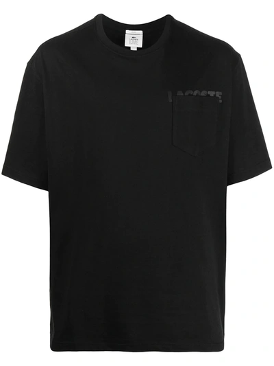 Lacoste Live Logo Print T-shirt In Black
