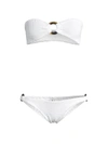 Hunza G Gloria Ring Detail Bandeau 2-piece Bikini Set In White