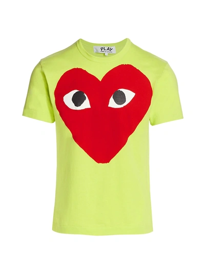 Comme Des Garçons Large Center Heart Graphic T-shirt In Green