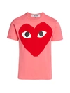 Comme Des Garçons Large Center Heart Graphic T-shirt In Pink