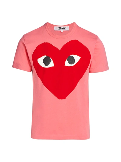 Comme Des Garçons Large Center Heart Graphic T-shirt In Pink