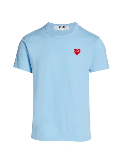Comme Des Garçons Play Cotton Jersey T-shirt In Blue