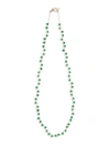 Tenthousandthings Women's 18k Yellow Gold & Emerald Spiral Beaded All Around Choker Necklace In Green