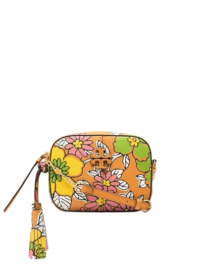 Tory Burch Women's Mcgraw Floral Leather Camera Bag In Rust Wallpaper Floral