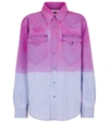 Isabel Marant Étoile Pitti Ombre Denim Snap-front Shirt In Fuchsia