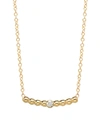 Zoë Chicco Women's Gold Beads 14k Yellow Gold & Diamond Curved Bar Pendant Necklace
