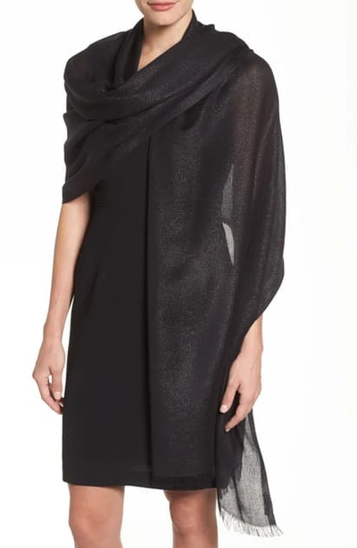 Nordstrom Metallic Lightweight Wrap In Pink Crystal