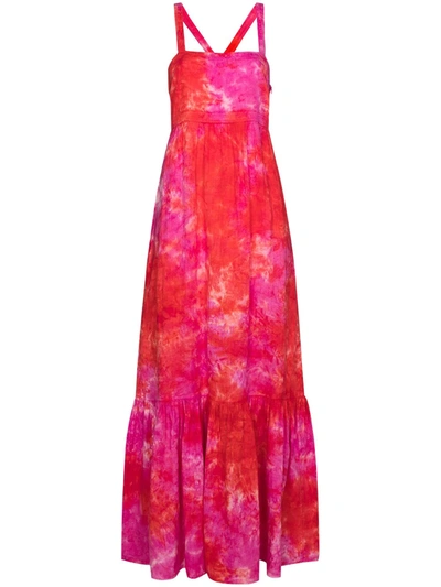 Honorine Tie-dye Print Maxi Dress In Pink
