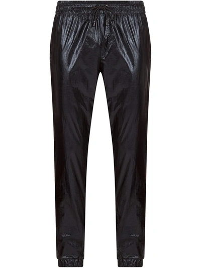 Dolce & Gabbana Waxed Loose-fit Trousers In Black