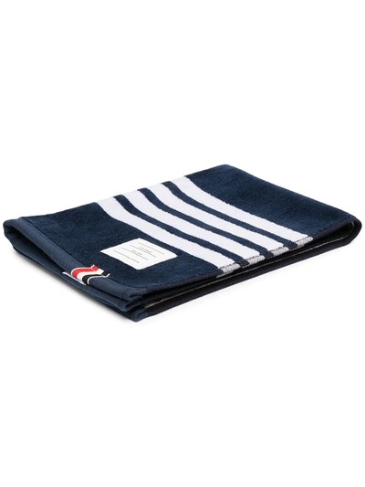Thom Browne Terry 4-bar Small Gym Towel In 415 Navy