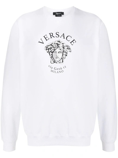 Versace Medusa Head Logo Sweatshirt In White