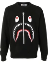 A Bathing Ape Shark Graphic-print Cotton-jersey Sweatshirt In Black