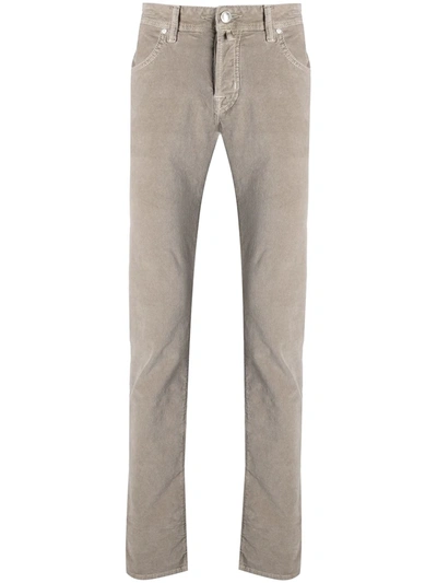 Jacob Cohen Corduroy Straight-leg Trousers In Neutrals