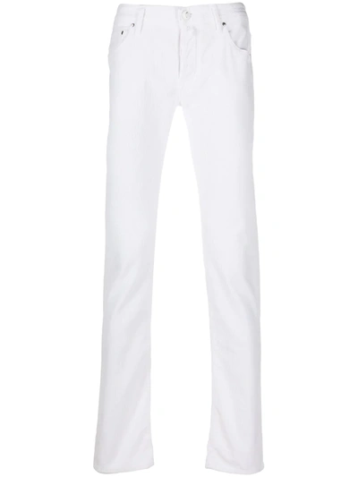 Jacob Cohen White Straight-leg Trousers