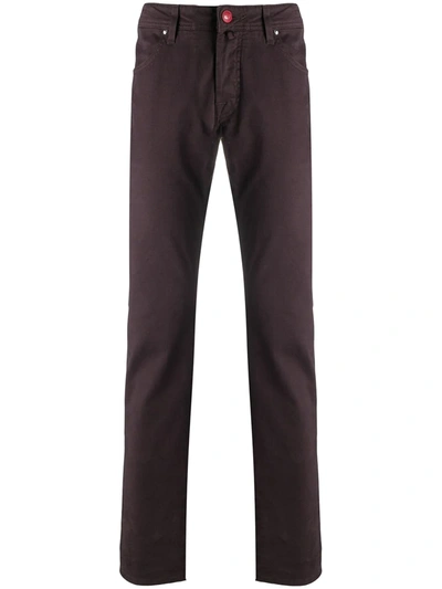 Jacob Cohen Straight Leg Trousers In Red