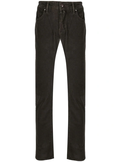 Jacob Cohen Corduroy Straight-leg Trousers In Brown