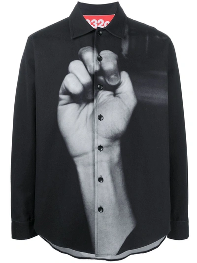 032c "hand" Print Shirt In Black