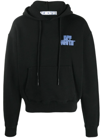 Off-white Hand Off Print Zipped Hoodie In Black