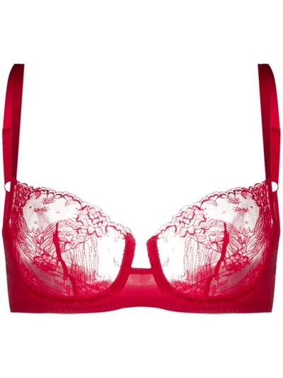 Wolford Venus Lace Underwired Bra In Red