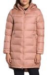 The North Face Metropolis Ii Water Repellent 550 Fill Power Down Hooded Parka In Pink Clay