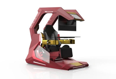 Ingrem Gdragon - Coding Pod Reclining Work And Game Station In Red-gold