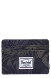 Herschel Supply Co Charlie Rfid Card Case In Dark Jungle