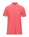 Manuel Ritz Polo Shirts In Coral