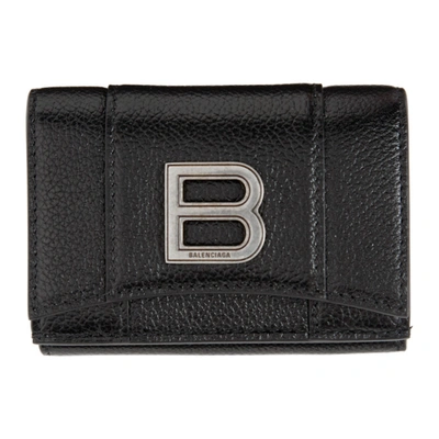 Balenciaga Black Mini Hourglass Wallet In 1000 Black