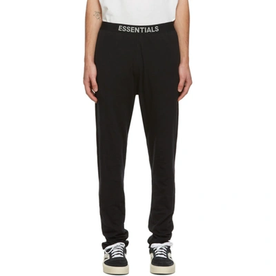 Essentials Black Jersey Lounge Trousers In Stretch Lim