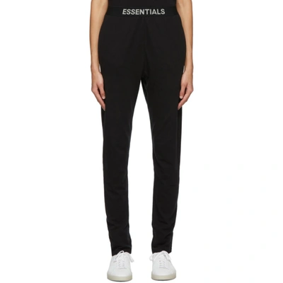 Essentials Black Jersey Lounge Pants In Stretchlim