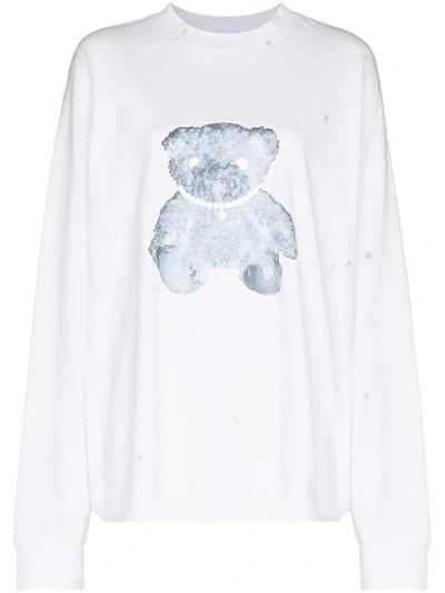 We11 Done Teddy Bear Cotton Sweatshirt In White