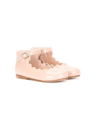 Chloé Kids' Scalloped Ballerina Pumps In Pink