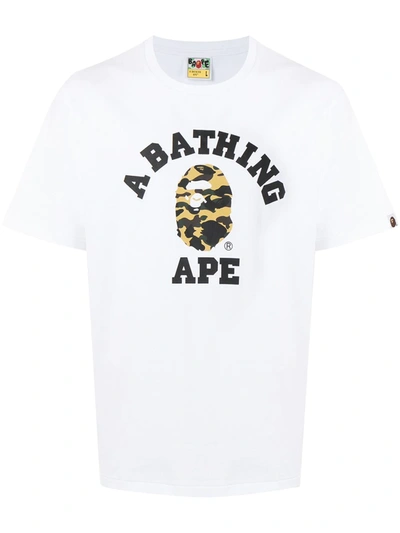 A Bathing Ape Logo-print Short-sleeved T-shirt In White