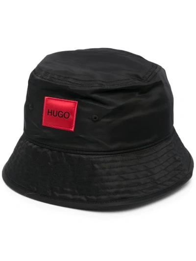 Hugo Boss Logo Patch Bucket Hat In Black