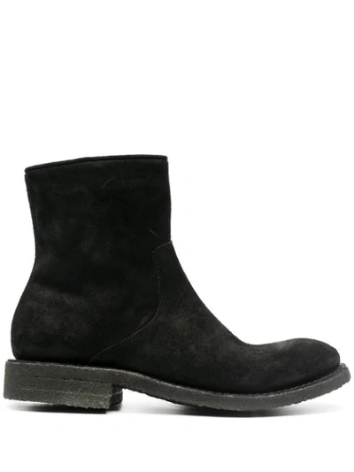 Del Carlo Leather Ankle Boots In Black