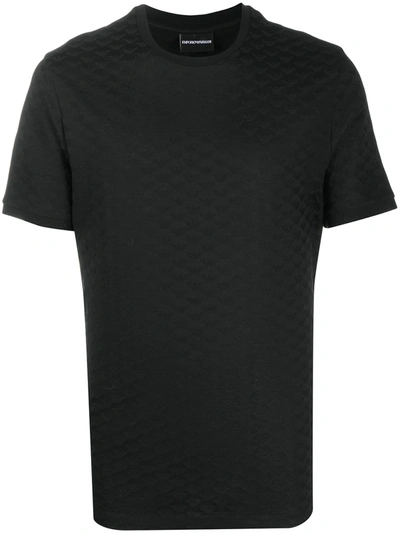 Emporio Armani Plain Textured T-shirt In Black