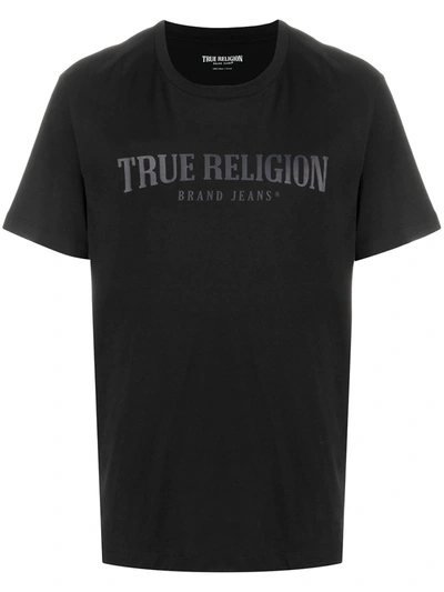 True Religion Logo Print T-shirt In Black