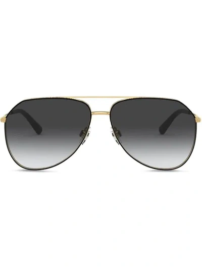 Dolce & Gabbana Plastic/metal Aviator Sunglasses In Black