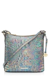 Brahmin Katie Croc Embossed Leather Crossbody Bag In Mother Of Pearl Melbourne