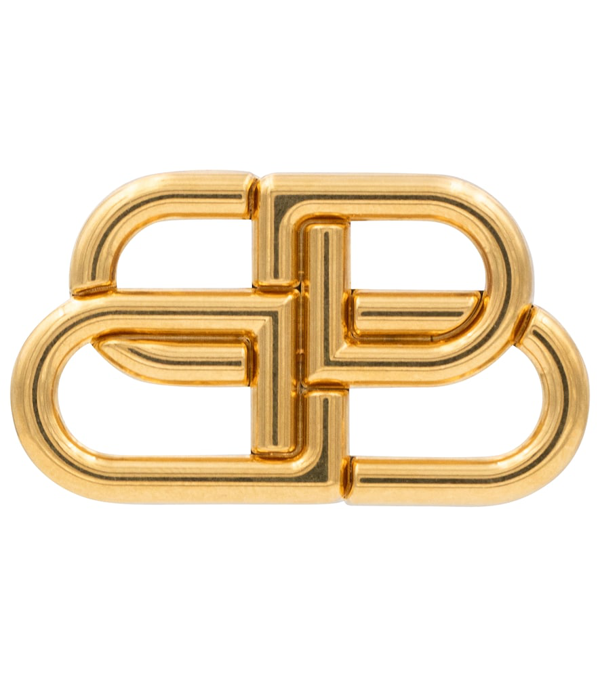 Balenciaga Bb Logo Brooch In Gold | ModeSens