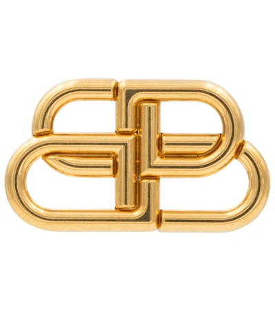 Balenciaga Bb Logo Brooch In Gold | ModeSens