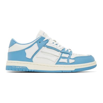 Amiri Blue & White Skel Top Low Trainers In Blue,white