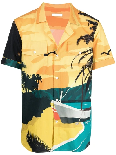 Balmain Men's Short-sleeve Printed Shirt In Multicolor