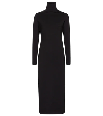 Balenciaga Stretch-cotton Jersey Midi Dress In Black