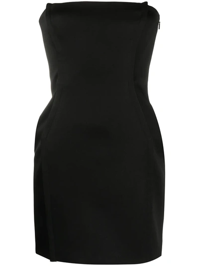 VERSACE STRAPLESS CREPE MINI DRESS 